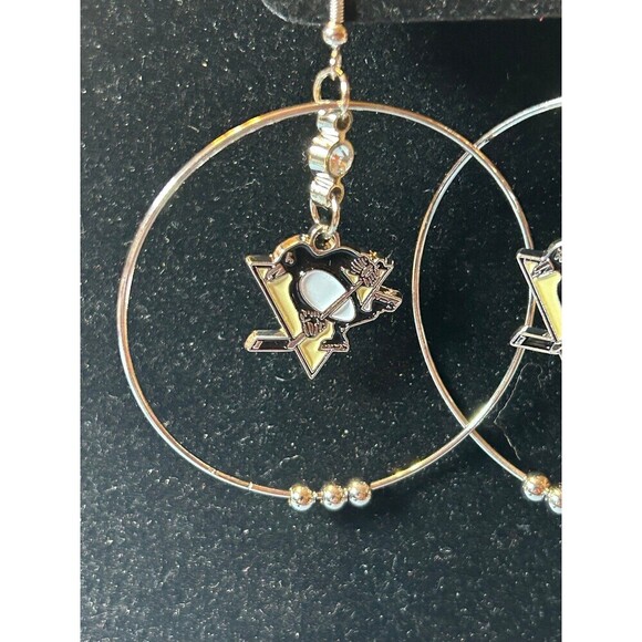 NHL Pittsburgh Penguins Hoop Earrings - Picture 2 of 5